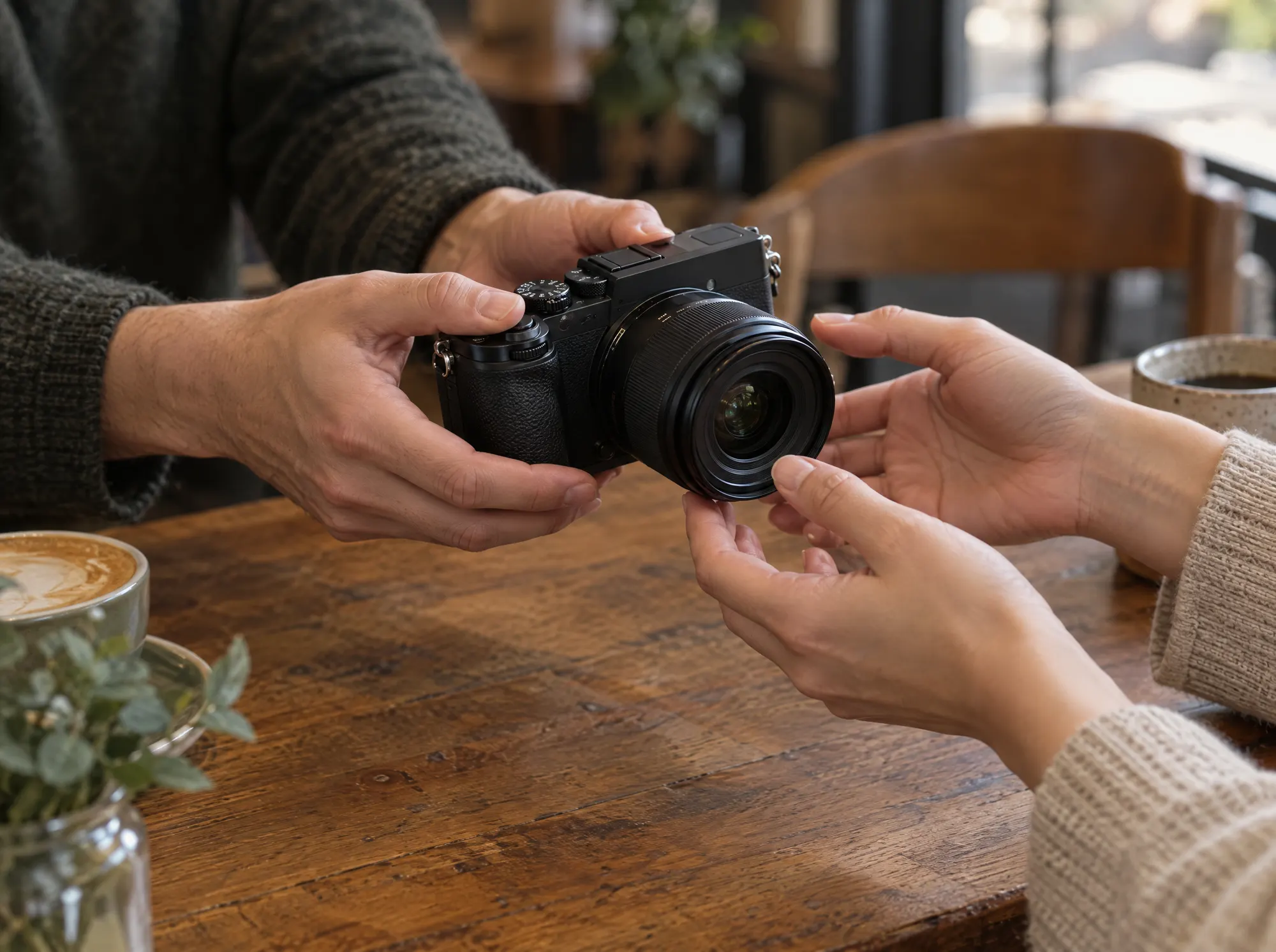 A camera being handed to its next owner
